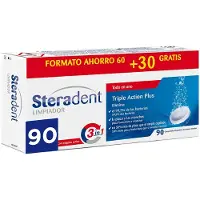 Steradent Triple-Acting Plus 60 Compresse — Pastiglie pulizia dentiere