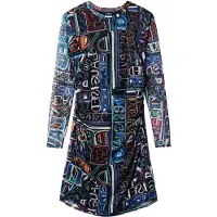 Desigual , Abito corto sottile tulle, Poliestere, Nero, S