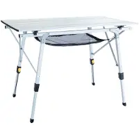 Uquip - Tavolo da camping con gambe regolabili - Variety in Alluminio - Taglia M - Grigio