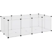 vidaXL Gabbia per piccoli animali trasparente 144x74x46,5 cm PP e acciaio