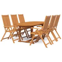 vidaXL set da pranzo da giardino 7 pezzi in legno massiccio di acacia