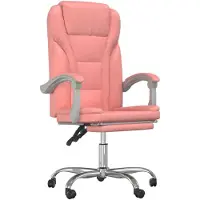 vidaXL Sedia da ufficio con funzione reclinabile in Pelle finta rosa