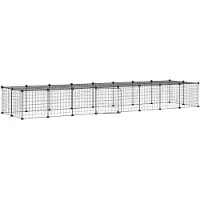vidaXL Gabbia per animali domestici da 36 pezzi con porta nera 35x35 cm in acciaio
