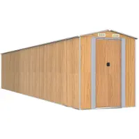 vidaXL Capanno per attrezzi Marrone chiaro 192x1021x223 cm Acciaio zincato