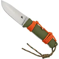 FOX Black Vesuvius Stonewashed D2 Blade, OD Green G10 coltello fisso