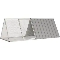 vidaXL Gabbia per conigli Grigio 201,5x80,5x71 cm Acciaio zincato