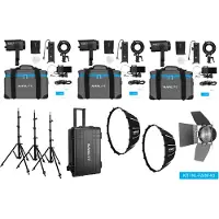 Nanlite Forza 60 II LED triple kit (con custodia, stativo, fresnel e softbox)