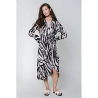 Colourful Rebel Lea Zebra Wrap Midi Dress Sand Taglia: S | Abiti Midi Outlet | Donna | Marrone