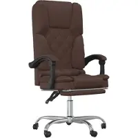 vidaXL Sedia da ufficio con funzione massaggio, in Pelle finta marrone