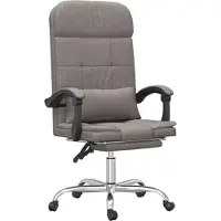 vidaXL Sedia da ufficio con funzione massaggio Tessuto Taupe