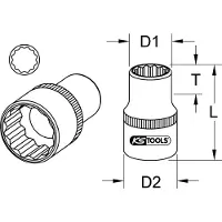 Ks Tools Presa a 12 punte da 3/8" 15 mm - 911.3988