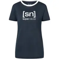 Super.natural Women's The Essential Logo Tee Maglia merino Donna (XS, blu)