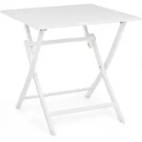 Natur24 Tavolo pieghevole Elin 70 x 70 x 71 cm Alluminio Bianco Tavolo da pranzo