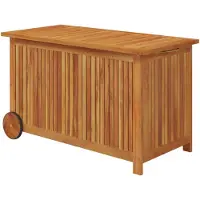 vidaXL Cassapanca da giardino con rotelle 90x50x58 cm in legno massiccio di acacia