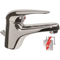 Schutte Rubinetto a bassa pressione SCHÜTTE MAGNA, miscelatore per lavabo con tirante, rubinetto per bagno cromato