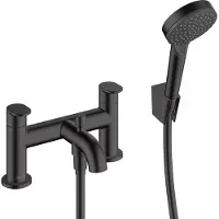 Hansgrohe Vernis Blend - Miscelatore per bordo vasca con accessori, installazione a 2 fori, nero opaco 71461670