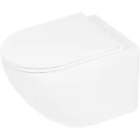 Differnz Set completo per vaso sospeso , modello con scarico a parete, senza bordo, colore bianco opaco, comprensivo di copriwater, codice prodotto: 38.500.06