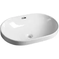Sapho Lima - Lavabo 595x175x395 mm, con sfioratore, senza foro per rubinetto, bianco BH7022