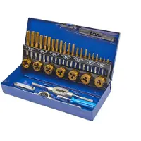 HBM Set da 32 pezzi di maschi e filiere M3-12 con rivestimento TIN
