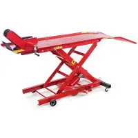 HBM ponte sollevatore per moto 134,5 x 46 cm, 360 kg, rosso