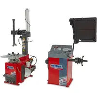 Weber Macchina per lo smontaggio dei pneumatici Profi con braccio ausiliario e set di macchine per l'equilibratura dei pneumatici