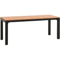 vidaXL Panchina da giardino 110 cm in acciaio e WPC marrone e nero