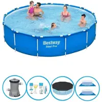 Bestway Steel Pro, piscina in acciaio, forma rotonda - 396x84 cm - composta da 6 parti, modello S22754