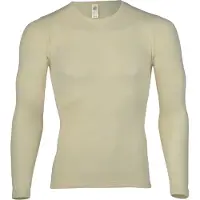 Engel Undershirt L/S Intimo lana merinos Uomo (50/52, bianco/grigio)