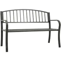 vidaXL Panchina da giardino grigia 120 cm in acciaio
