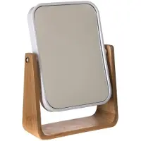 5five Simply Smart Kosmetikspiegel Natureo White, Schminkspiegel, Glas, Bambus, Kunststoff, Weiß, 16 x 22 cm, 140751