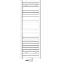LuxeBath radiatore bagno attacco centrale 500 x 1500 mm bianco diritto con termostato e set di collegamento Angolo universale e diritto passante, senza elemento riscaldante