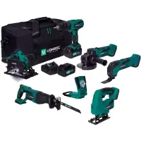 Vonroc Set elettroutensili VPower 20V - 4.0Ah | Incl. 6 utensili, 2 batterie e caricatore