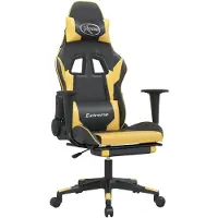vidaXL Sedia da gioco con poggiapiedi in ecopelle nera e dorata