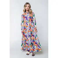 Colourful Rebel Vianne Big Flower Maxi Dress Multicolor Taglia: XXS | Abiti in T-Shirt Outlet | Donna