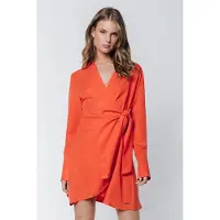 Colourful Rebel Hette Uni Wrap Mini Dress Bright Orange Taglia: M | Abiti Mini Outlet | Donna | Arancione