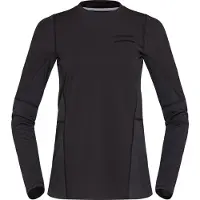 Norrøna - t-shirt da corsa leggero a maniche lunghe - Senja Equaliser Lightweight Long Sleeve W Caviar Black per Donne in Poliestere Riciclato - Taglia S - Nero