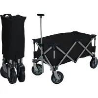 Xqmax Carrello da spiaggia pieghevole nero KO-DG9000460