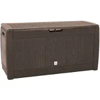 vidaXL Cassapanca da giardino Marrone 119x48x60 cm Polipropilene