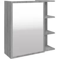 vidaXL Armadio a specchio per bagno Grigio Sonoma 62,5x20,5x64 cm Materiale a base di legno