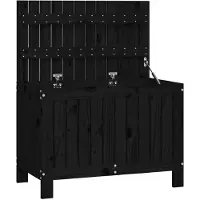 vidaXL - Cassetta da giardino - 76x42,5x54 - cm - solida - pino - nero