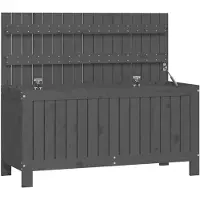 vidaXL Cassapanca da giardino grigia 115x49x60 cm in legno di pino massiccio