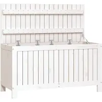 vidaXL - Cassetta da giardino - 115x49x60 - cm - solida - pino - bianco
