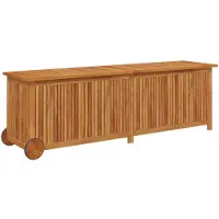 vidaXL Cassapanca da giardino con rotelle 150x50x58 cm in legno massiccio di acacia