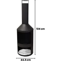 Progarden Pro Garden, pozzo di fuoco da giardino in acciaio - 134 cm - nero
