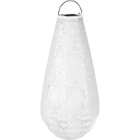 Vonroc Lanterna ad energia solare Drop con LED della collezione Luna - fatto a mano e resistente alle intemperie - 400x200mm | Ghiaccio