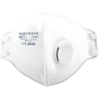 Portwest P351 FFP3 Maschera pieghevole per polveri sottili, bianco