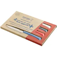 Opinel Bon Appetit+ set di coltelli da tavolo 4 pz, primo, lama micro-seghettata