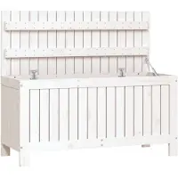 vidaXL Cassapanca da giardino bianca 108x42,5x54 cm in legno di pino massiccio