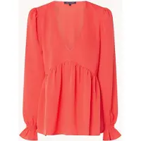 French Connection Crepe Light V Neck Top Bittersweet Taglia: S | Magliette intime Outlet | Donna | Rosso