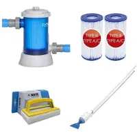 Bestway - Aspiratore per piscine AquaCrawl & pompa filtro 5678 L/u & 2 filtri tipo III & spazzola WAYS
